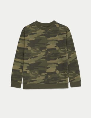 Cotton Rich Camouflage Sweatshirt (6-16 Yrs)