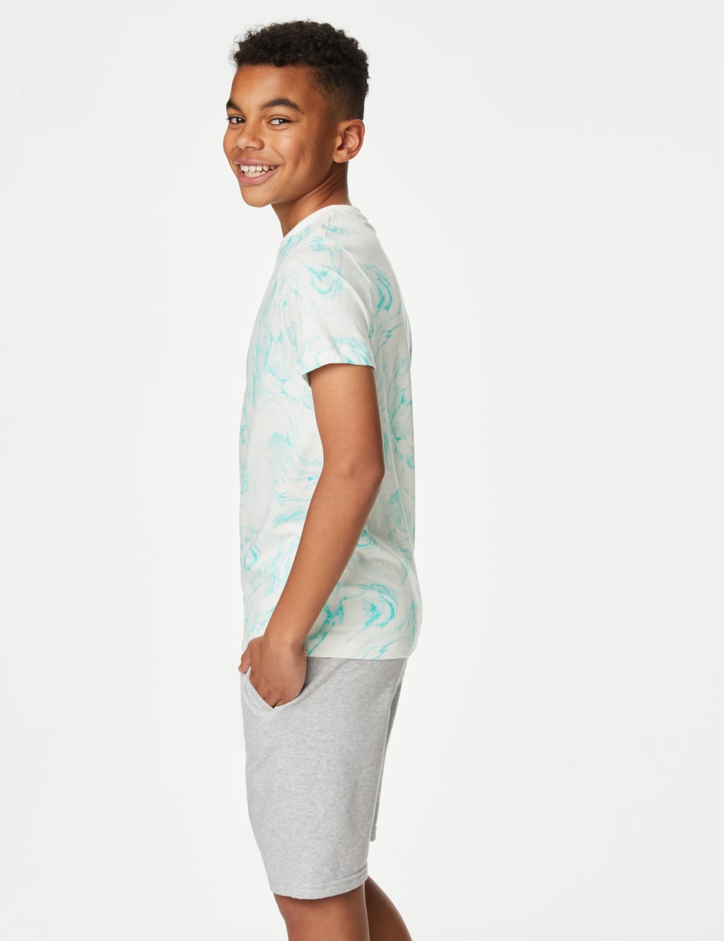 Pure Cotton Marble Print T-Shirt (6-16 Yrs) image 2