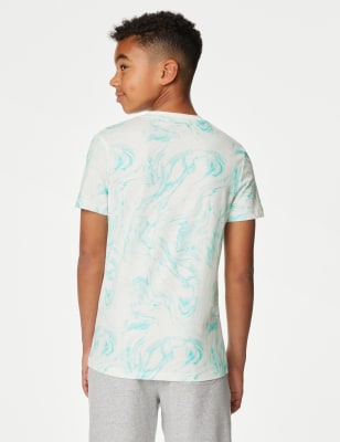 Pure Cotton Marble Print T-Shirt (6-16 Yrs)