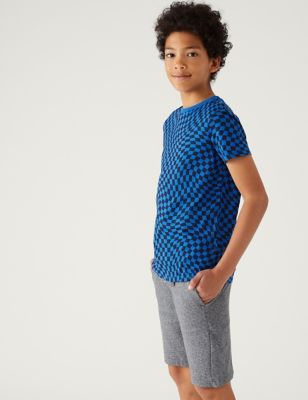 

Boys M&S Collection Pure Cotton Checked T-Shirt (6-16 Yrs) - Blue Mix, Blue Mix