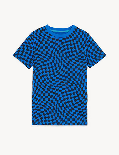 Pure Cotton Checked T-Shirt