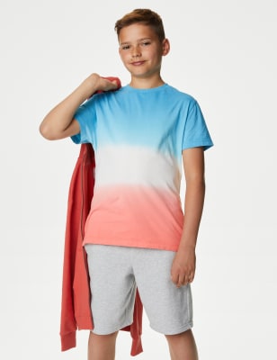 

Boys M&S Collection Pure Cotton Ombre T-Shirt (6-16 Yrs) - Coral Mix, Coral Mix