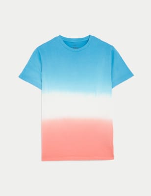 

Boys M&S Collection Pure Cotton Ombre T-Shirt (6-16 Yrs) - Coral Mix, Coral Mix