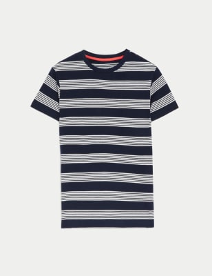 

Boys M&S Collection Pure Cotton Striped T-Shirt (6-16 Yrs) - Navy, Navy