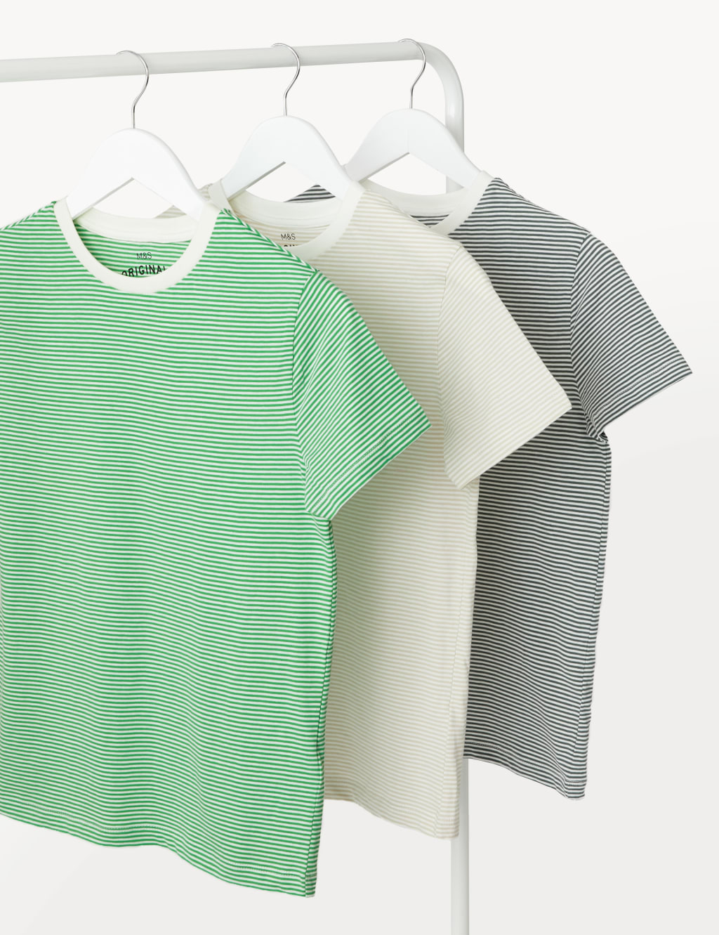 3pk Pure Cotton Striped T-Shirts (6-16 Yrs ) image 1