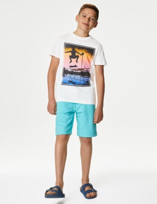 Pure Cotton Skate Print T-Shirt (6-16 Yrs)