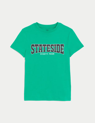 

Boys M&S Collection Pure Cotton Stateside T-Shirt (6-16 Yrs) - Spearmint, Spearmint