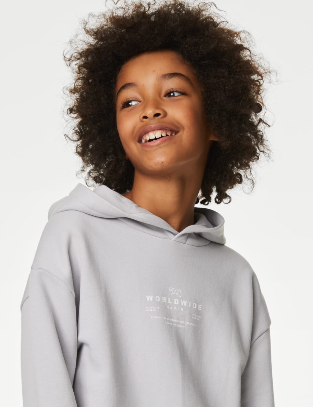 Cotton Rich Gaming Slogan Hoodie (6-16 Yrs) image 3