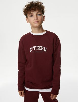 

Boys,Unisex,Girls M&S Collection Cotton Rich Slogan Sweatshirt (6-16 Yrs) - Redwood, Redwood