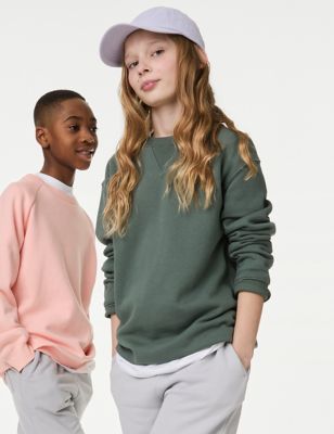 Katoenrijke sweater met opschrift (6-16 jaar) - BE