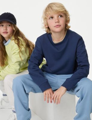 

Boys,Unisex,Girls M&S Collection Cotton Rich Sweatshirt (6-16 Yrs) - Indigo, Indigo