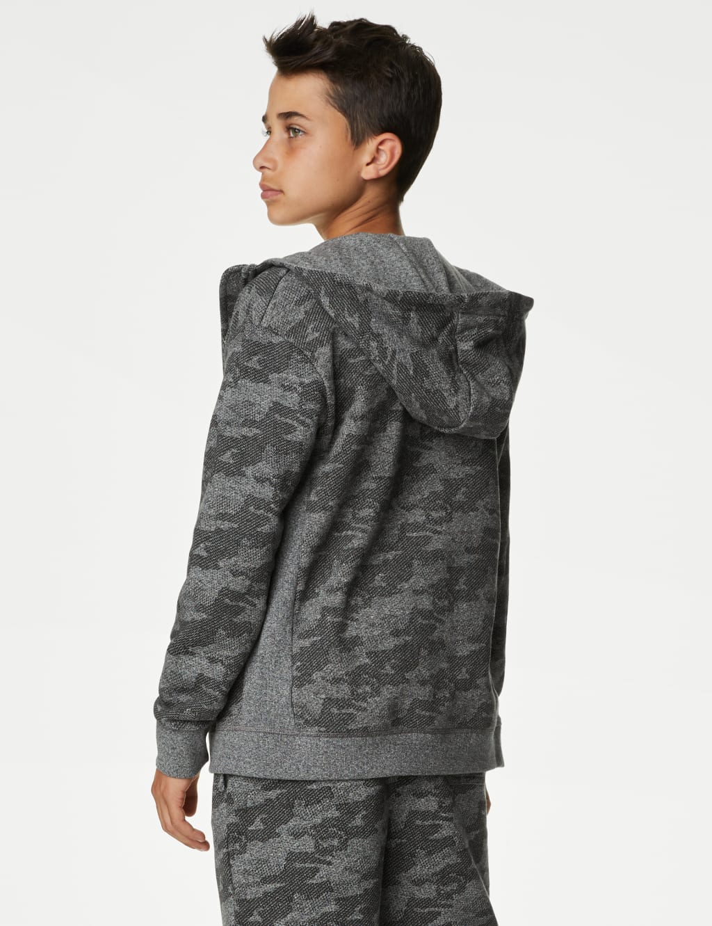 Cotton Rich Patterned Zip Hoodie (6-16 Yrs) image 4