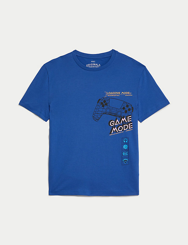 T-Shirt aus reiner Baumwolle mit Gaming-Motiv (6–16 Jahre) - DE