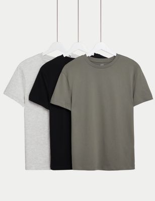 3pk Pure Cotton T-Shirts (6-16 Yrs) - GR