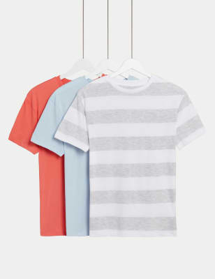 3pk Pure Cotton T-Shirts (6-16 Yrs) - IT