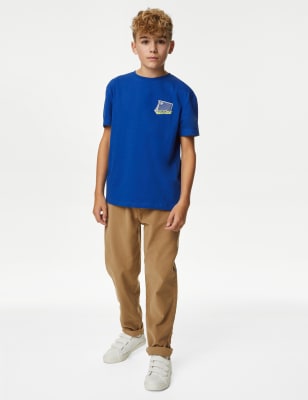 

M&S Collection Camiseta 100% algodón con diseño de gol de fútbol (6-16 años) - Cobalt, Cobalt