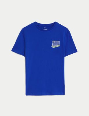 Pure Cotton Football Goal T-Shirt (6-16 Yrs)