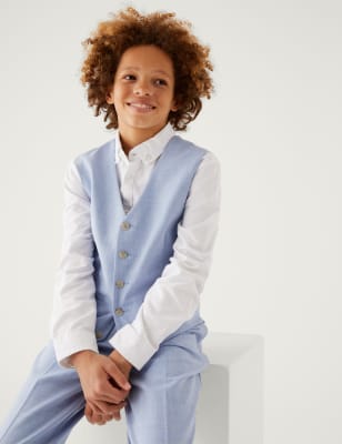 

Boys M&S Collection Suit Waistcoat (6-16 Yrs) - Soft Blue, Soft Blue