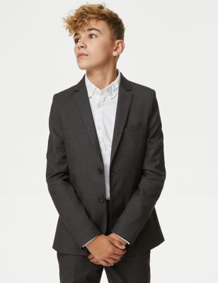 M&S Boy's Plain Suit Jacket (6-16 Yrs) - 6-7 Y - Charcoal, Charcoal