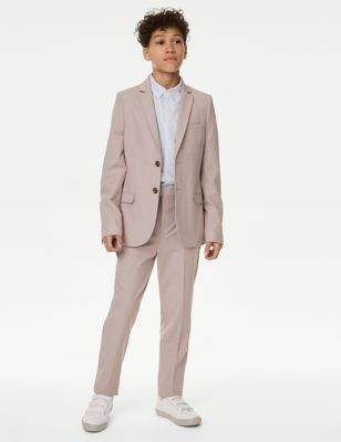 M&S Boy's Mini Me Suit Trousers (2-16 Yrs) - 6-7 Y - Dusty Pink, Dusty Pink