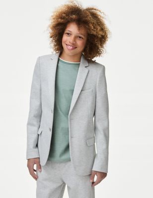 M&S Boy's Cotton Blend Jacket (2-18 Yrs) - 2-3 Y - Grey, Grey,Navy