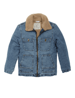 

Denimjacke mit Teddyfutter (6-16 Jahre), Denim