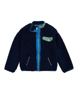 

Boys M&S Collection Borg Fleece Jacket (6 - 16 Yrs) - Navy, Navy