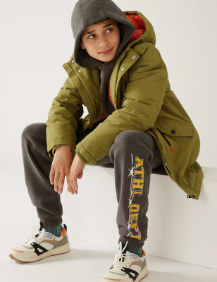 

Boys M&S Collection Stormwear™ Hooded Borg Lined Parka (6-16 Yrs) - Olive, Olive