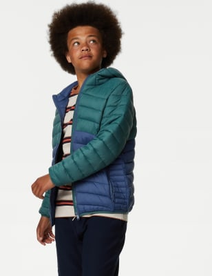 

Boys,Unisex,Girls M&S Collection Stormwear™ Lightweight Padded Jacket (6-16 Yrs) - Green Mix, Green Mix