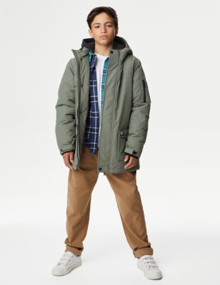 

Boys,Unisex,Girls M&S Collection Stormwear™ Hooded Parka (6-16 Yrs) - Khaki, Khaki