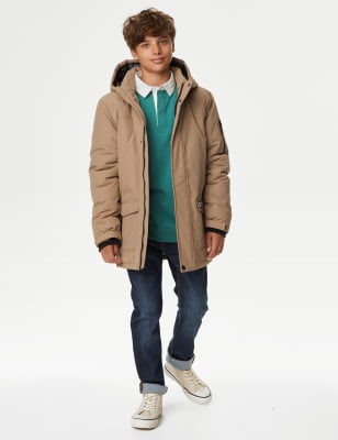 

Boys,Unisex,Girls M&S Collection Stormwear™ Hooded Parka (6-16 Yrs) - Stone, Stone