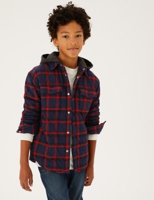 

Boys M&S Collection Checked Hooded Shacket (6-16 Yrs) - Multi, Multi