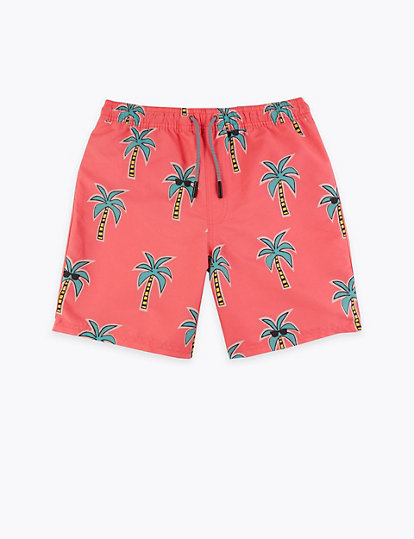 Palm Print Swim Shorts (6-16 Yrs)