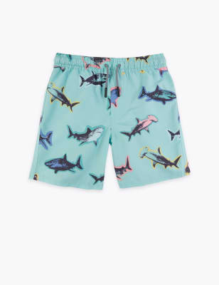 Shark Print Swim Shorts (6-16 Yrs) | M&S