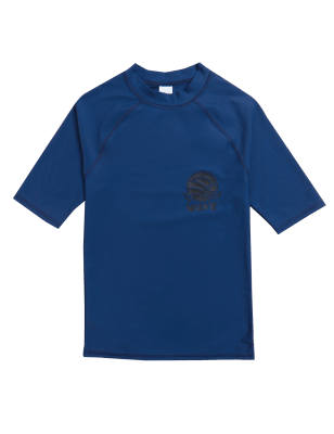 

Boys M&S Collection Ride The Wave Slogan Rash Vest (6-16 Yrs) - Indigo, Indigo