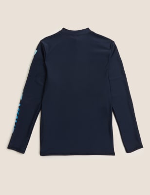 

Boys M&S Collection Slogan Long Sleeve Rash Vest (6-16 Yrs) - Black, Black