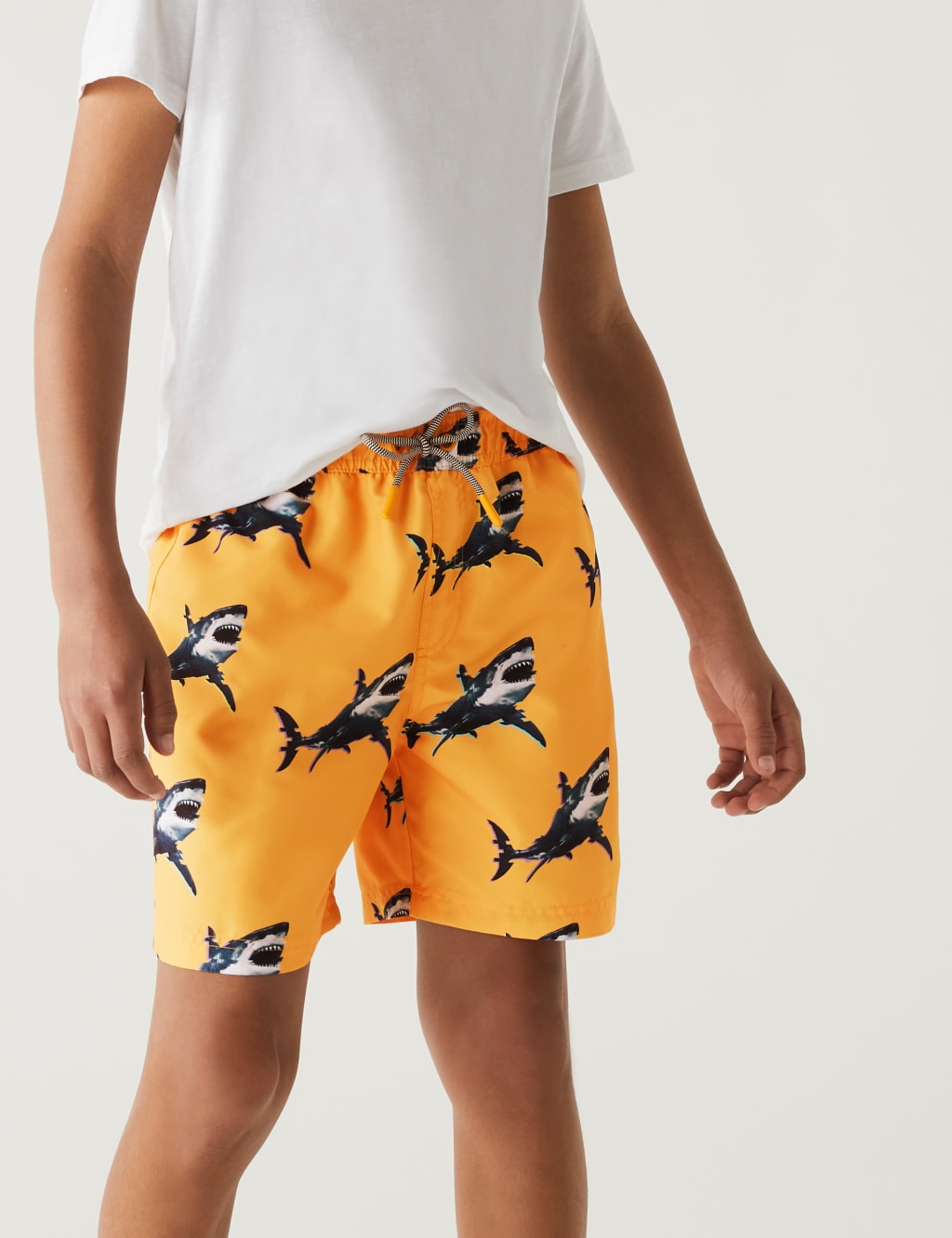 Shark Print Swim Shorts (6-16 Yrs) image 3
