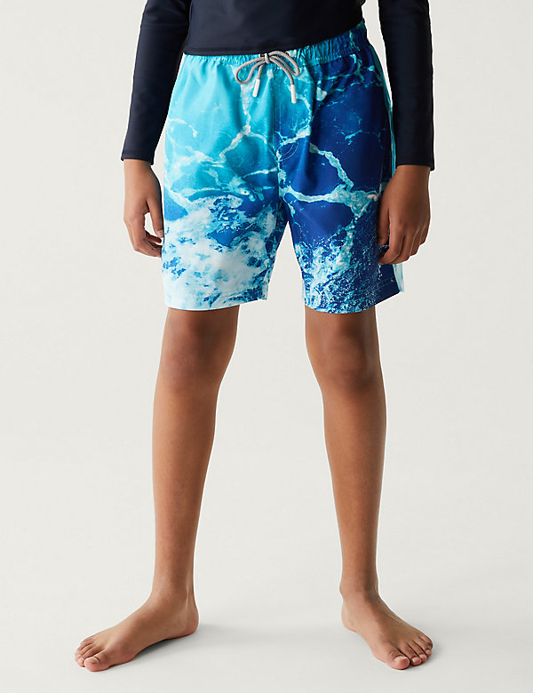 Wave Print Swim Shorts (6-16 Yrs) - LK