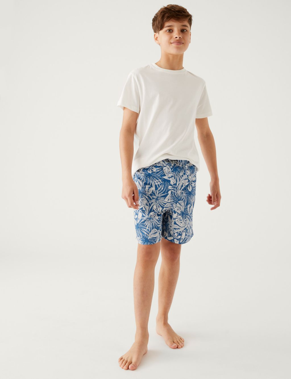 Mini Me Tropical Print Swim Shorts (6-16 Yrs) image 1