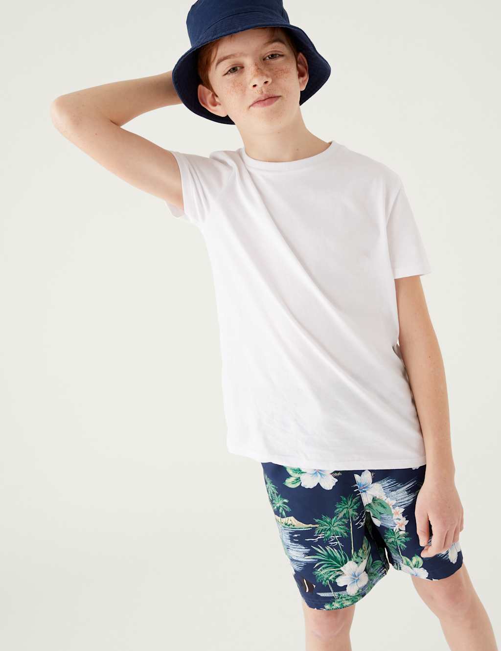 Hawaiian Print Swim Shorts (6-16 Yrs) image 1