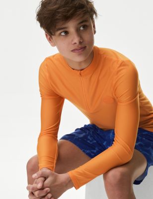 

Boys M&S Collection Long Sleeve Rash Vest (2-16 Yrs) - Orange, Orange