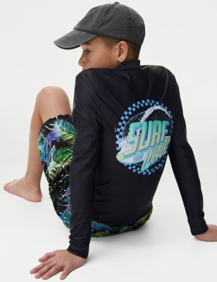 Surf Your Wave Slogan Rash Vest (6-16 Yrs)