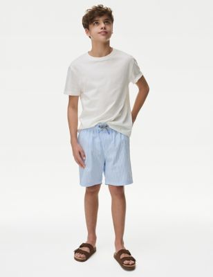 

Boys M&S Collection Seersucker Striped Swim Shorts (6-16 Yrs) - Blue Mix, Blue Mix