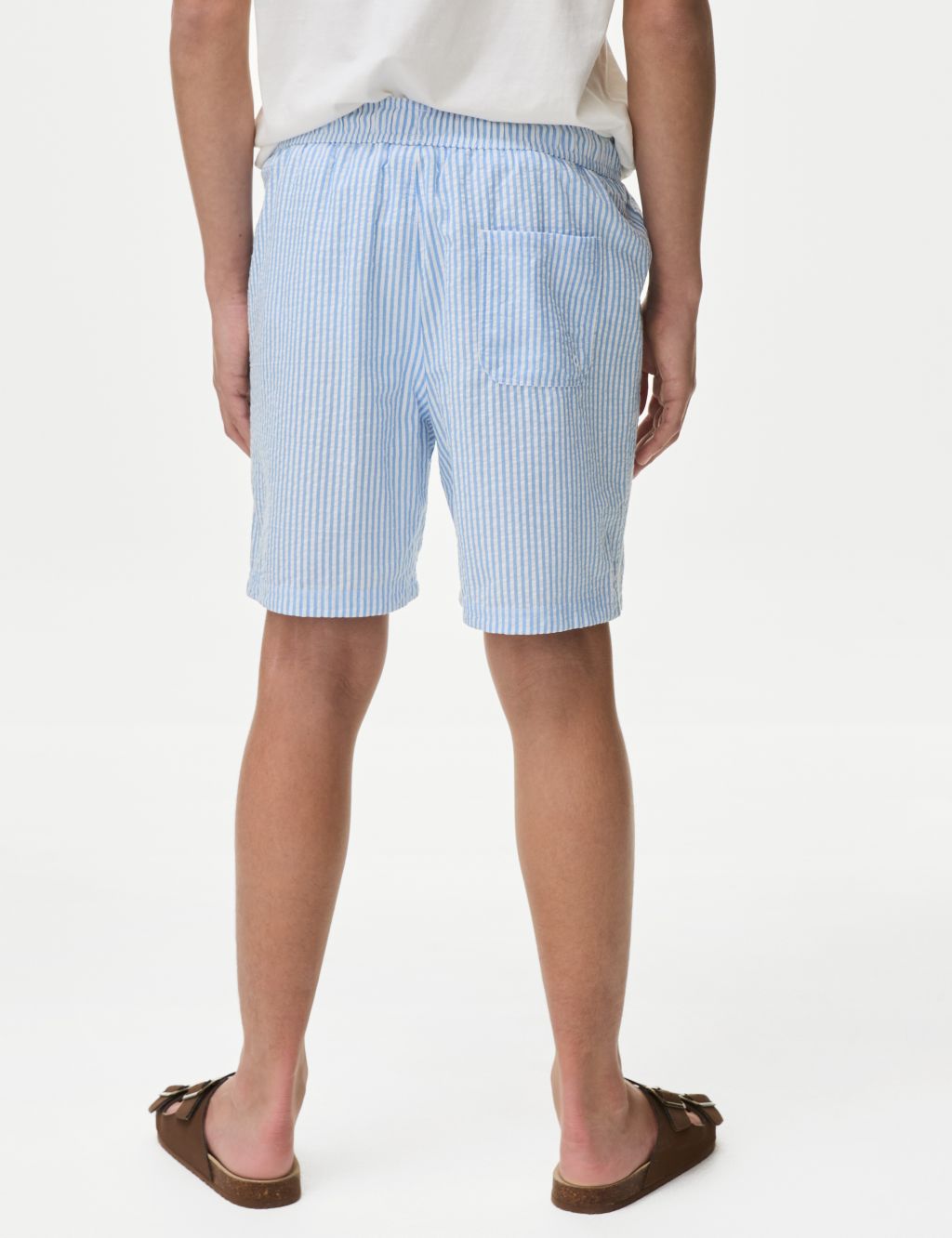 Seersucker Striped Swim Shorts (6-16 Yrs) image 4