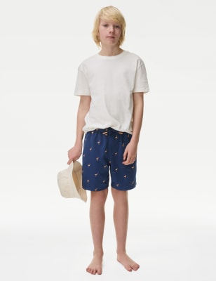 

Boys M&S Collection Flamingo Embroidered Swim Shorts (6-16 Yrs) - Navy Mix, Navy Mix