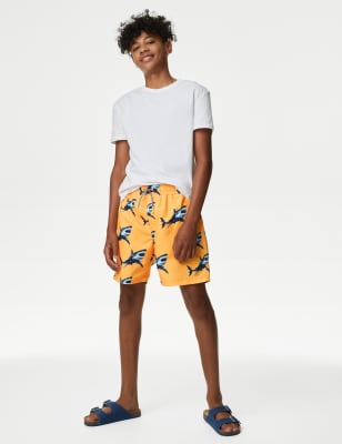 

Boys M&S Collection Shark Print Swim Shorts (6-16 Yrs) - Orange Mix, Orange Mix