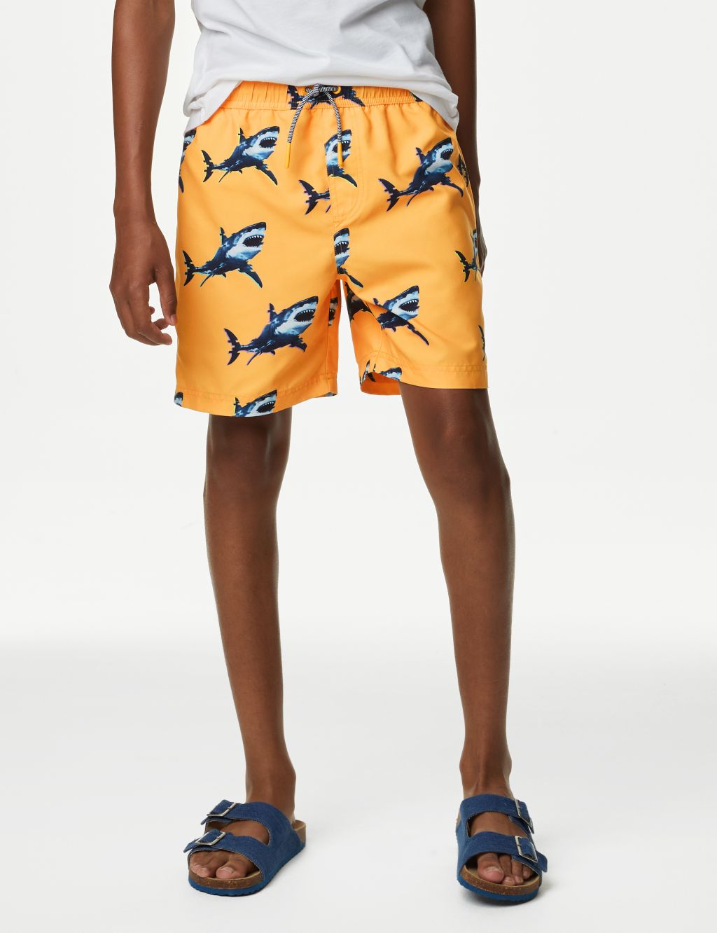 Shark Print Swim Shorts (6-16 Yrs) image 3
