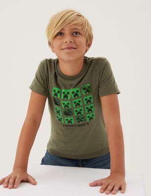 

Boys M&S Collection Pure Cotton Minecraft™ Sequin T-Shirt (6-16 Yrs) - Green, Green