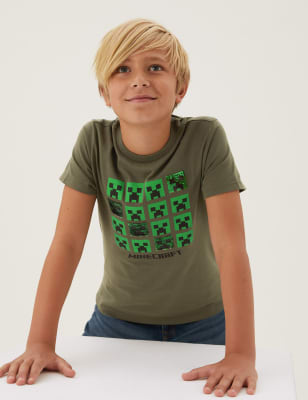 

Boys M&S Collection Pure Cotton Minecraft™ Sequin T-Shirt (6-16 Yrs) - Green, Green