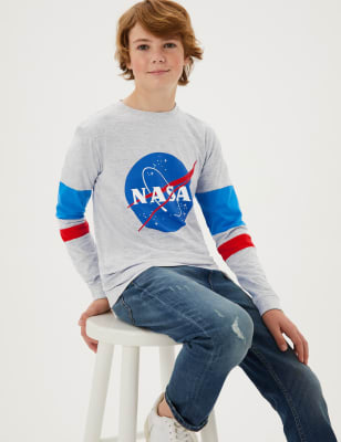 

Boys M&S Collection NASA™ Cotton Rich Top (6-16 Yrs) - Grey Marl, Grey Marl